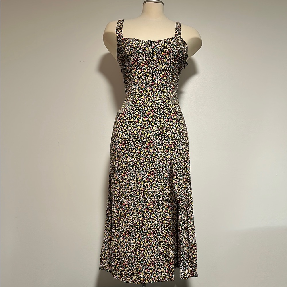 Zara Brown Tan Midi Sundress with Slit